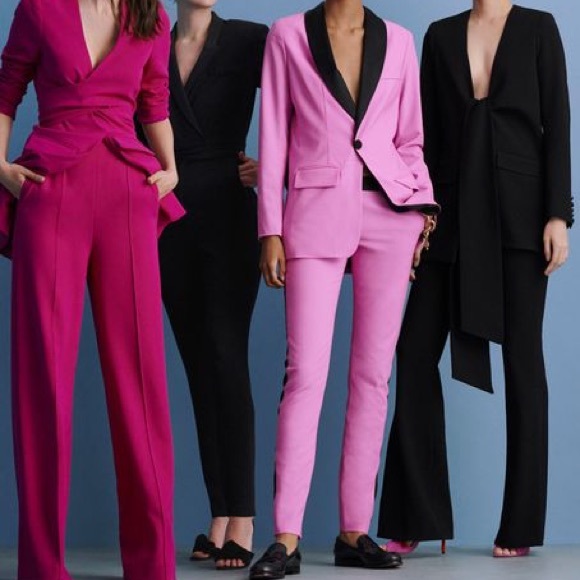 Diane von furstenberg Tommy crepe two tone blazer/jacket pink & black 0 - Picture 12 of 13